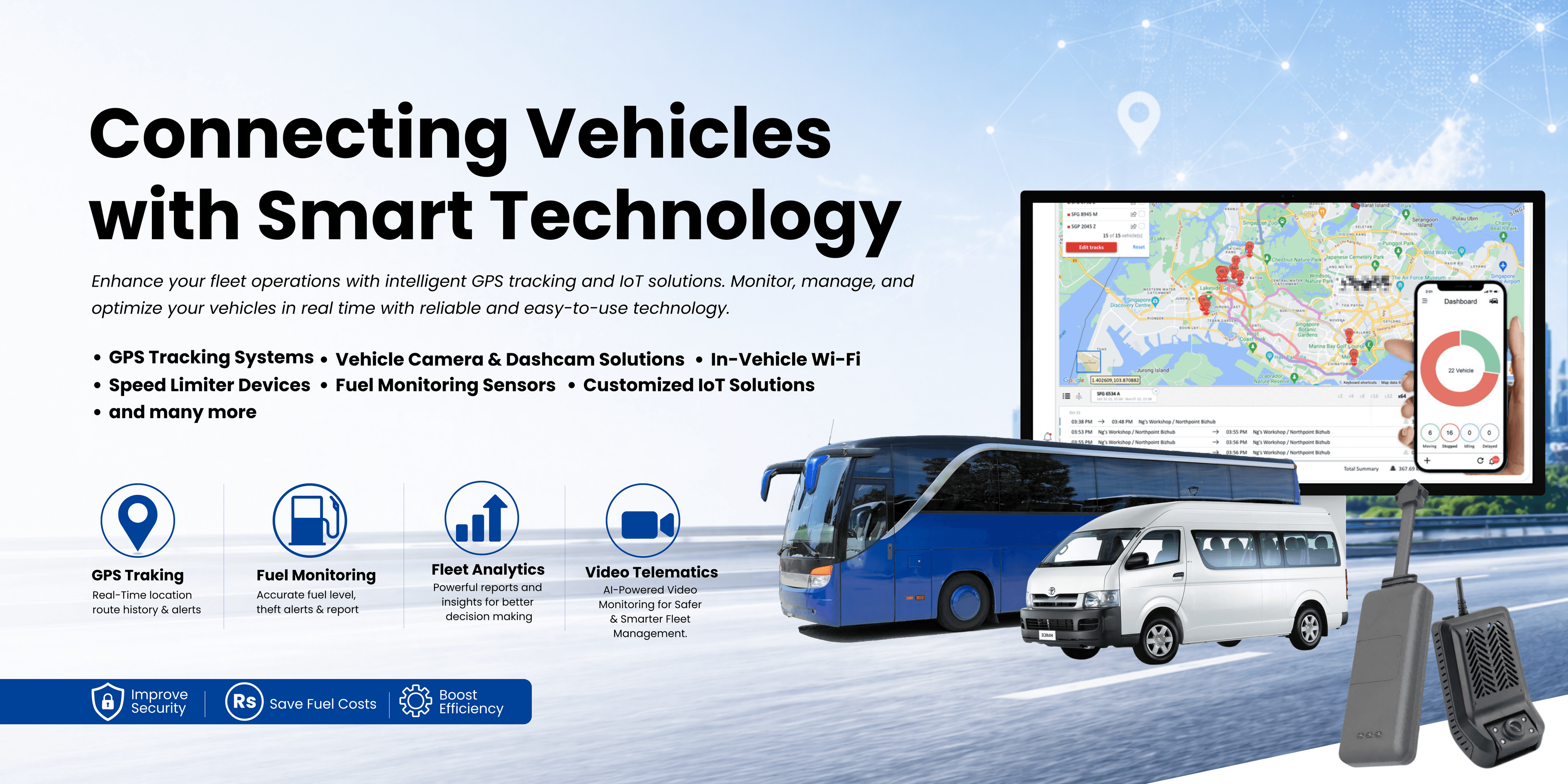 Connected vehicle technology and fleet management solutions